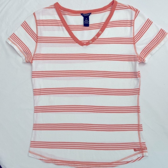 🎉HOST PICK 🤩Vintage stripe faux Henley cotton tee from the 90s weighted cotton - Picture 14 of 14